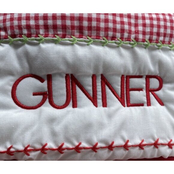 Pottery Barn Kids Gunner Scotty Dog Firetruck Christmas Holiday Stocking Quilted - Picture 11 of 11